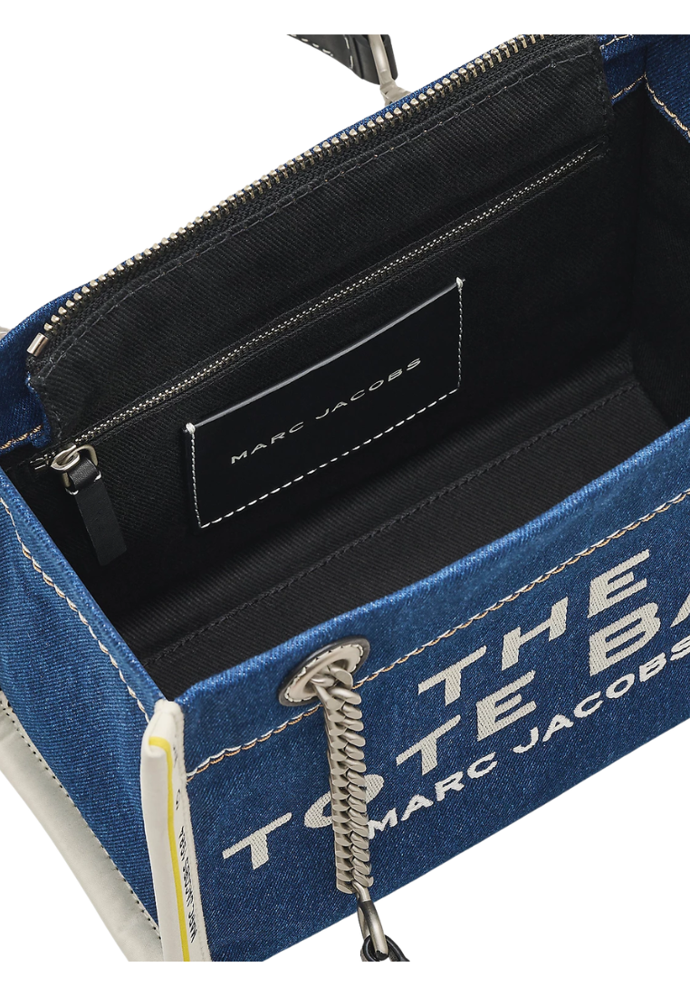 Marc Jacobs The Denim Chain Small Tote Bag In Dark Wash 2F4HTT029H05