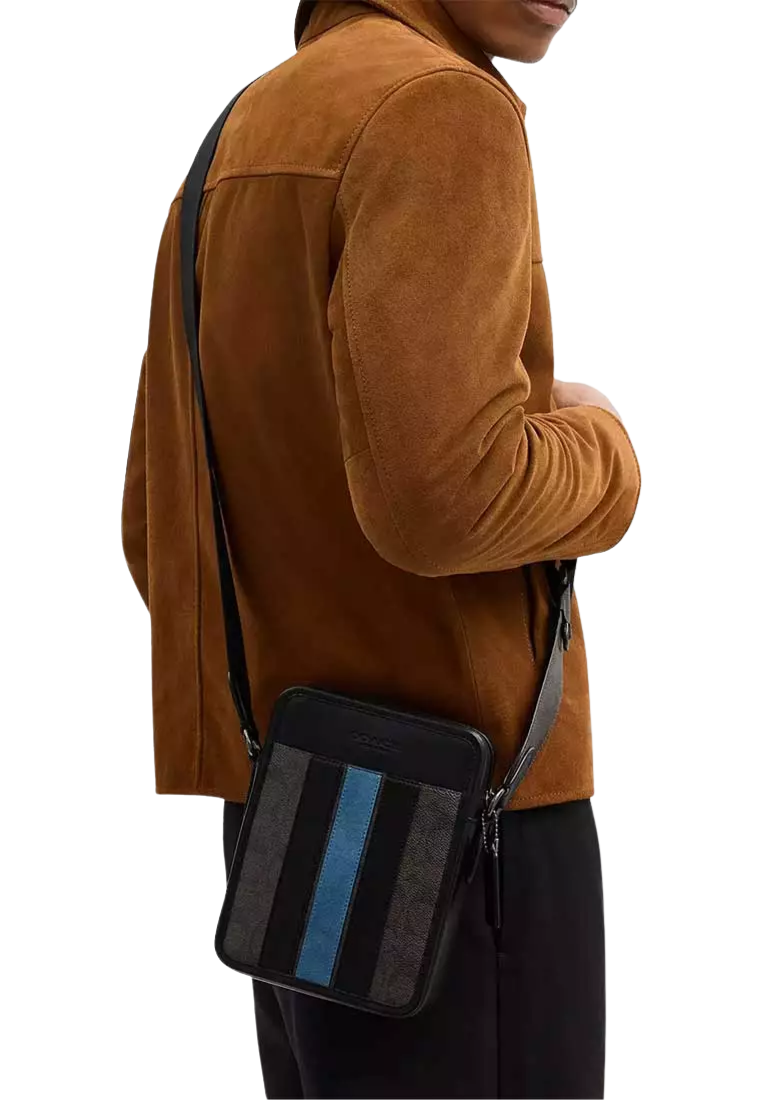 Coach Sullivan Crossbody Bag In Signature Canvas With Varsity Stripe In Walnut Multi CDC55