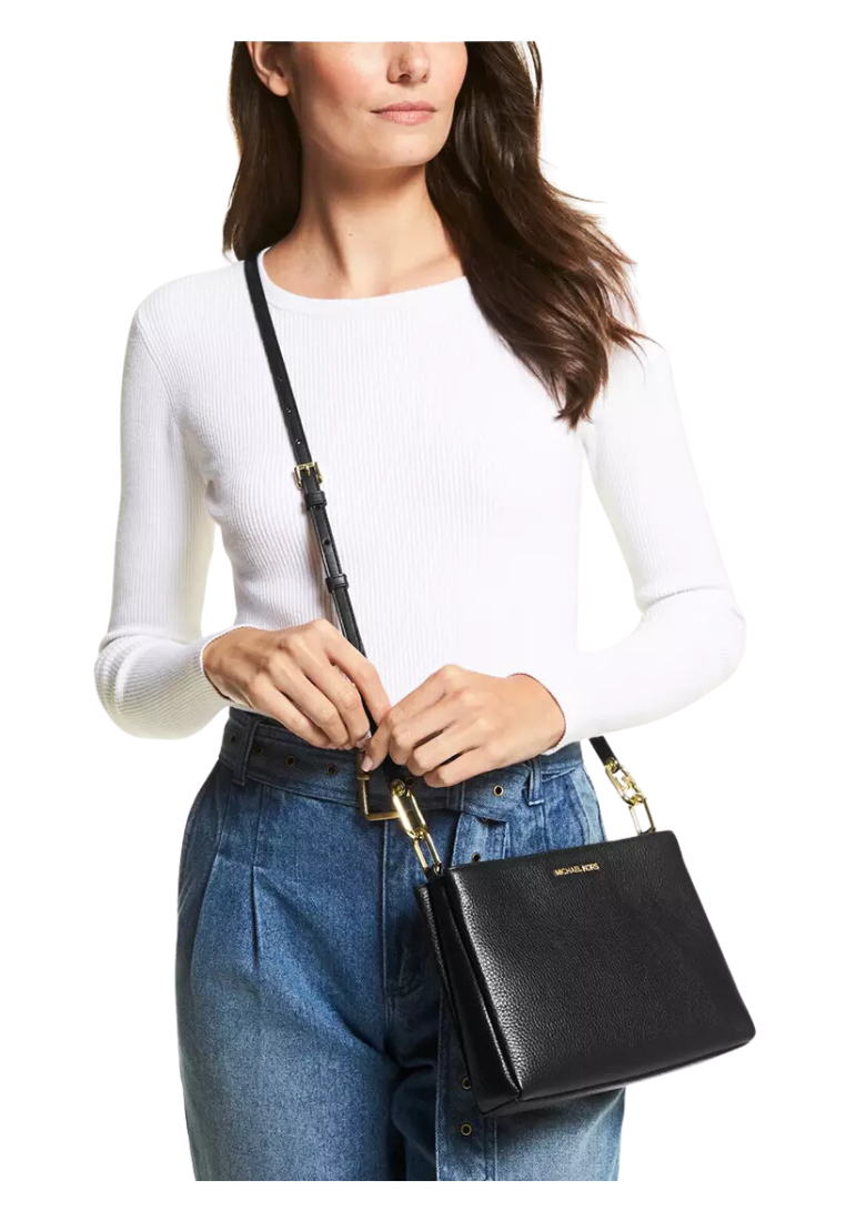 Michael Kors Medium Trisha 35H1G9TC8L Crossbody Bag In Black