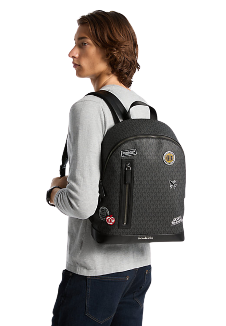 Michael Kors Cooper Slim Embellished Signature Logo Commuter Backpack In Black 37R5LCOB2U