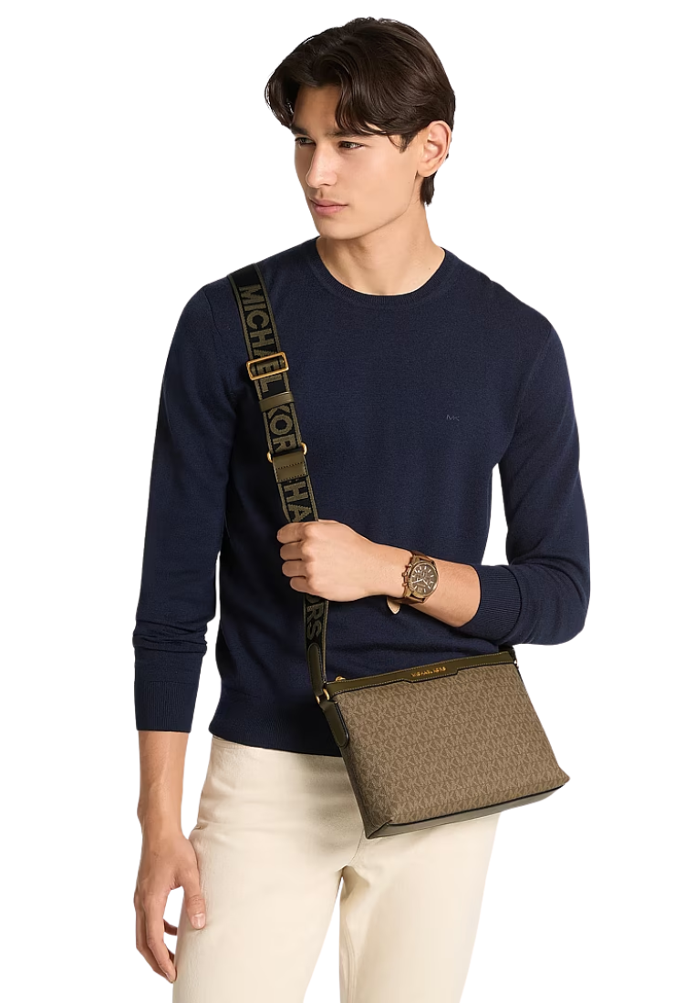 ( PREORDER ) Michael Kors Hudson Signature Logo Camera Messenger Bag In Loden 33F6GHDM1B