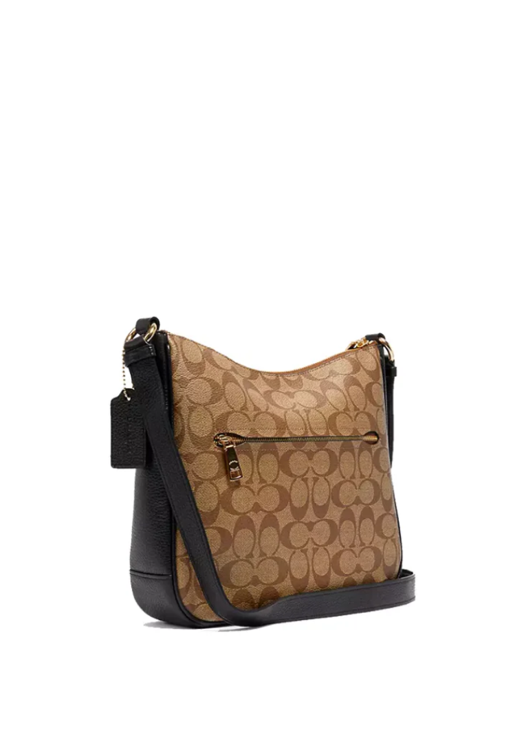 Coach Signature Ellie C1649 File Bag In Khaki Black