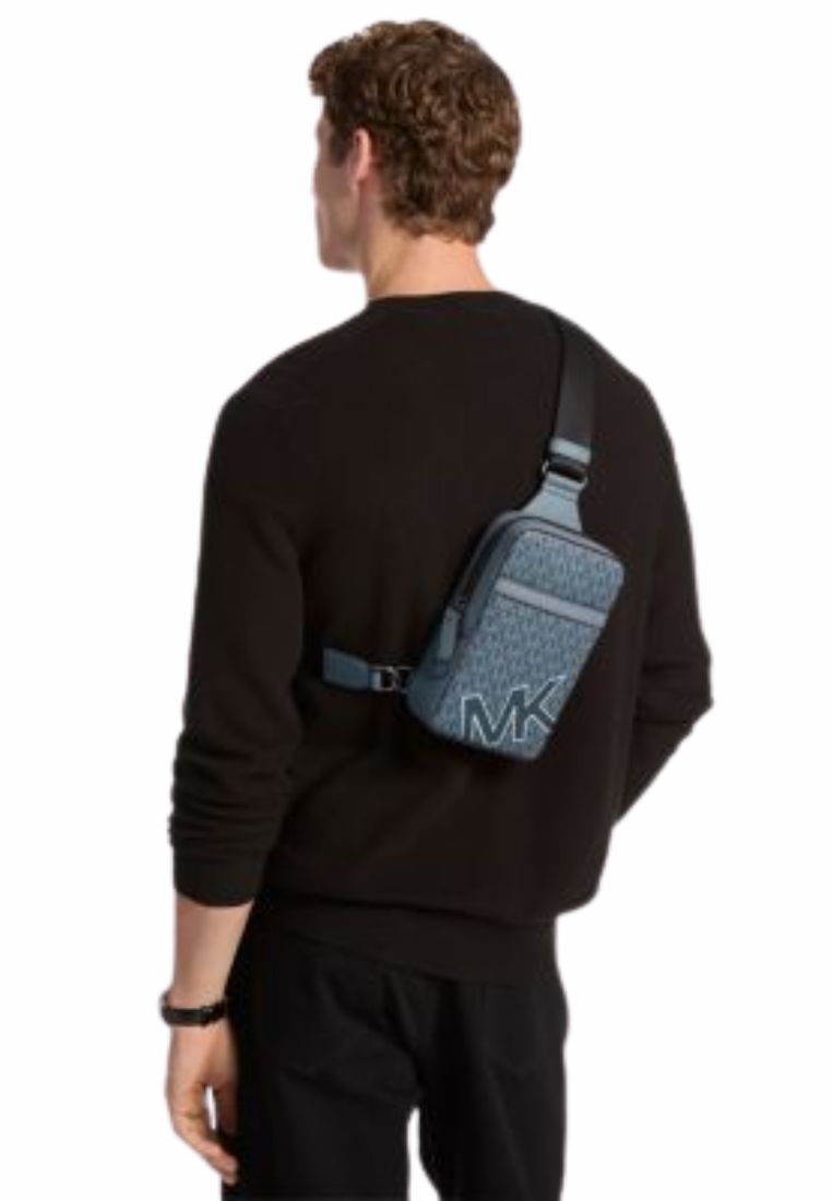 Michael Kors Cooper Medium Signature Logo Sling Bag In Cornflower 37F5LCOC2O