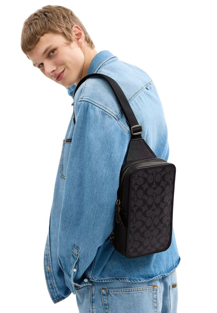 Coach Sullivan Pack Crossbody Bag In Charcoal Black CZ397