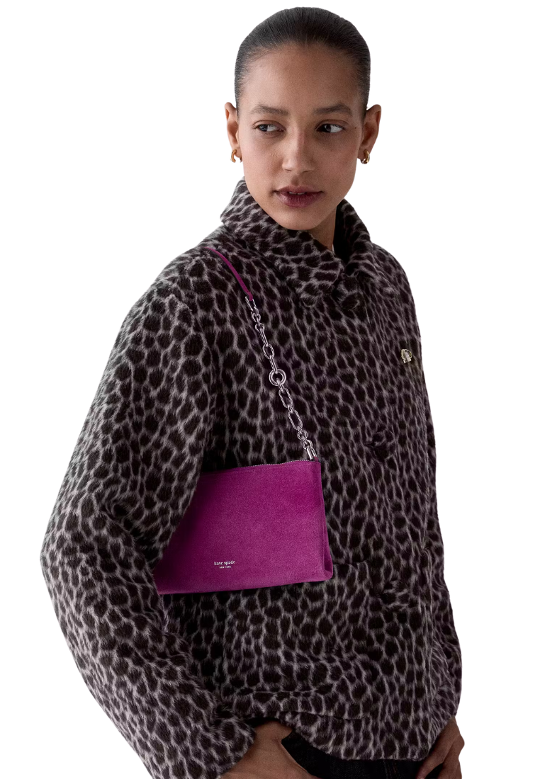 ( PREORDER ) Kate Spade Fling Suede Shoulder Bag In Beet KP571
