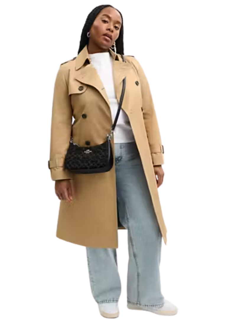 Coach Teri Shoulder Bag In Signature Denim In Black CDE43