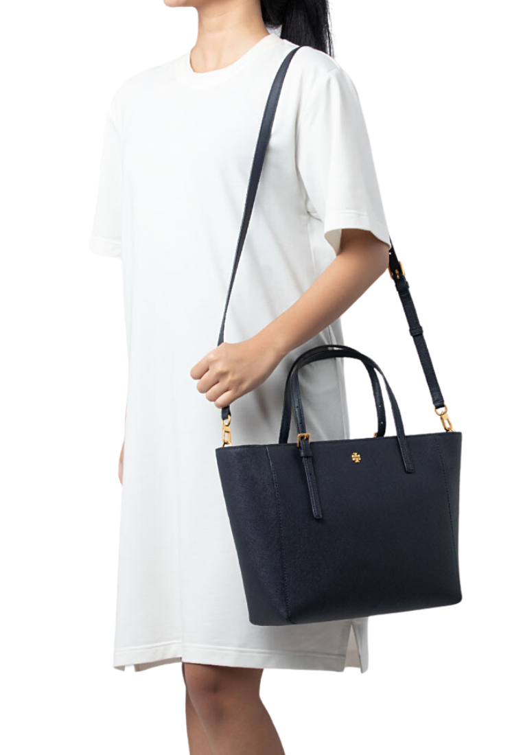 Tory Burch Emerson Tote Bag Small In Tory Navy 136091