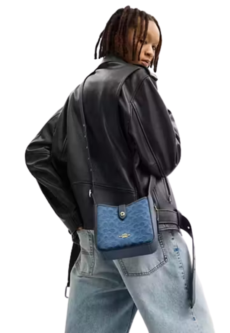 Coach Hadley Mini Crossbody Bag In Signature Denim In Indigo CCZ44