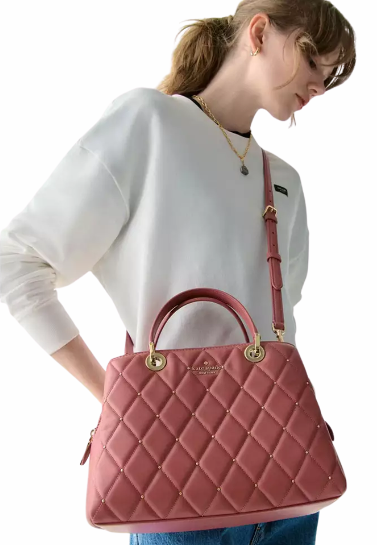 Kate Spade Carey Quilted Sullivan Satchel Bag In Pomegranate KL885