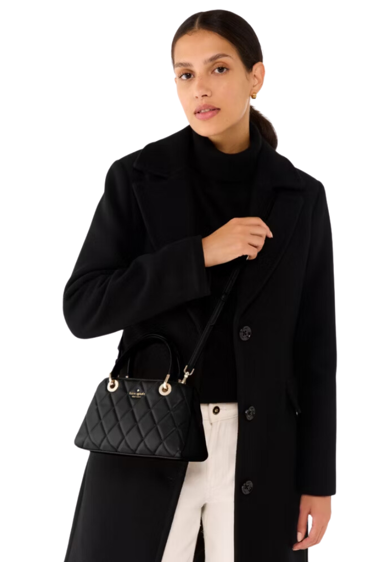 Kate Spade Carey Small Quilted Sullivan Satchel Bag In Black KI849