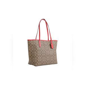 Coach Signature Canvas City Tote Bag In Miami Red CR5696