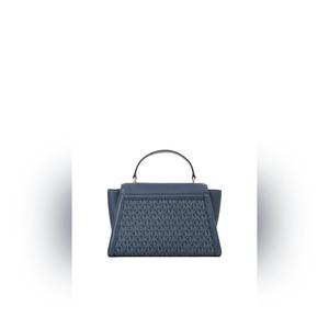 Michael Kors Whitney Medium Logo Satchel Bag In Navy 35R4GWHS2B