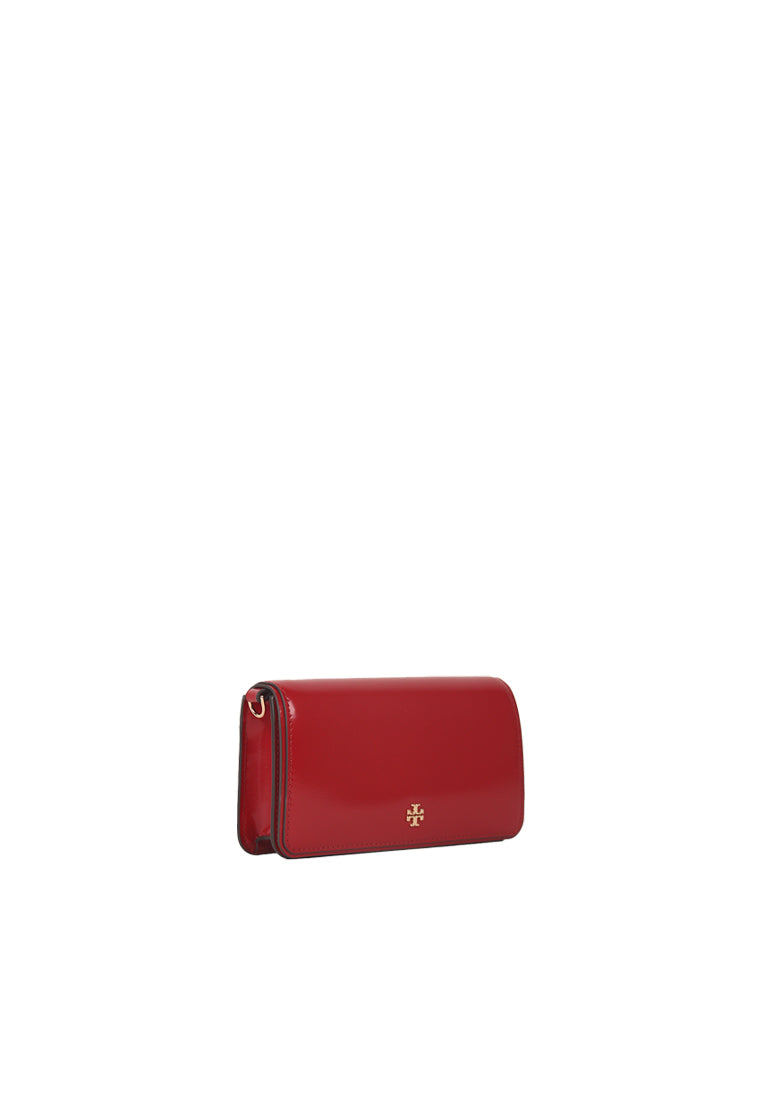 Tory Burch Emerson Patent Mini Crossbody Bag In Lipstick Red 157730