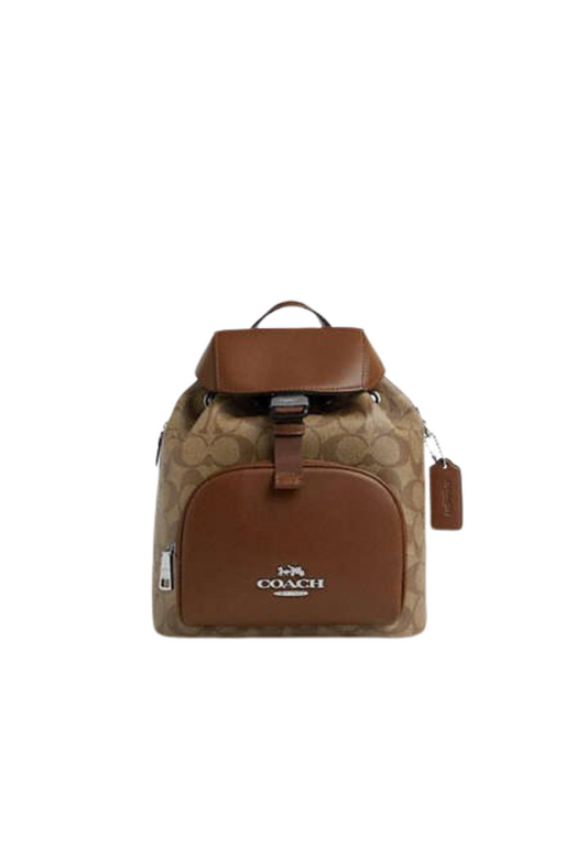 Coach Pace Backpack In Signature Canvas In Khaki Saddle CR130
