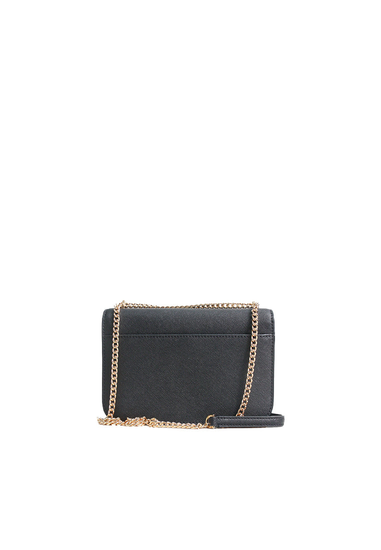 Tory Burch Emerson Saffiano Leather Shoulder Bag In Black 159585