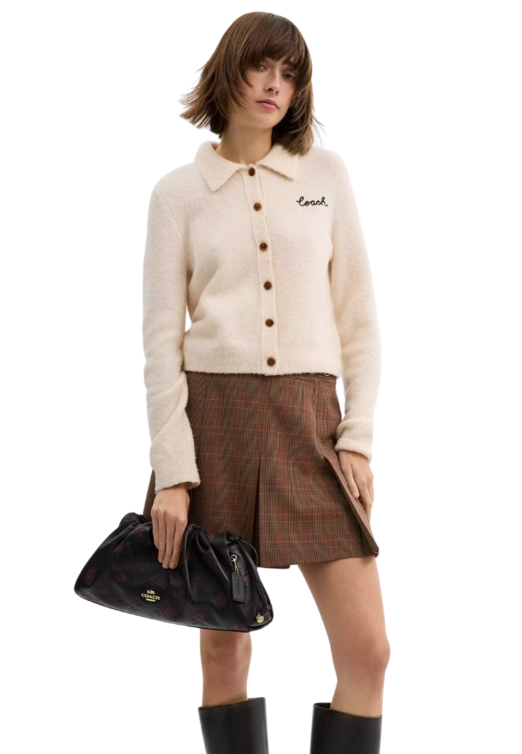 ( PREORDER ) Coach Faye Large With Floral Print Shoulder Bag In Wine Multi CCE25