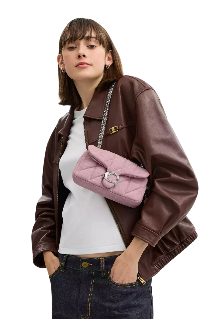 ( PREORDER ) Coach Tabby 20 With Quilting Shoulder Bag In Silver Ballerina CBG33