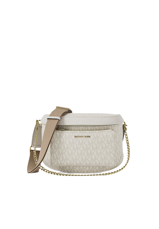 ( PREORDER ) Michael Kors Slater Medium Signature Logo Sling Pack In Light Cream Multi 35F5G04M6B