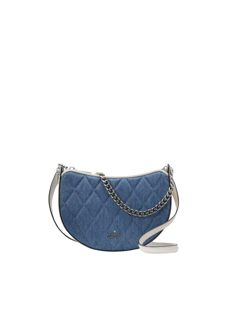 Kate Spade Carey Denim Zip Top Crossbody Bag In Blue Multi KG559