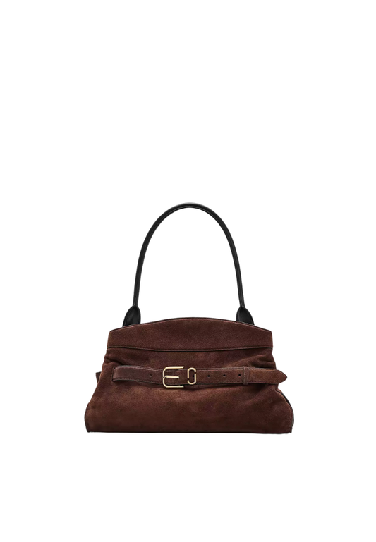 ( PREORDER ) Marc Jacobs The Suede Dakota Satchel Bag In Dark Brown 2F5HSC009H01