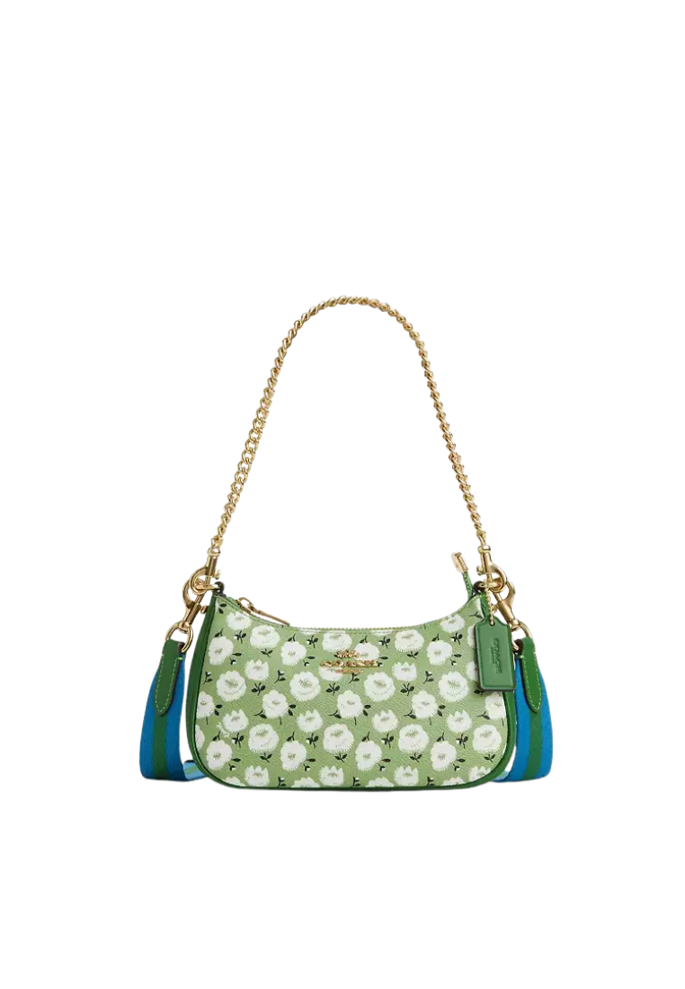 ( PREORDER ) Coach Teri Mini With Floral Print Crossbody Bag In Kelly Multi CBG84