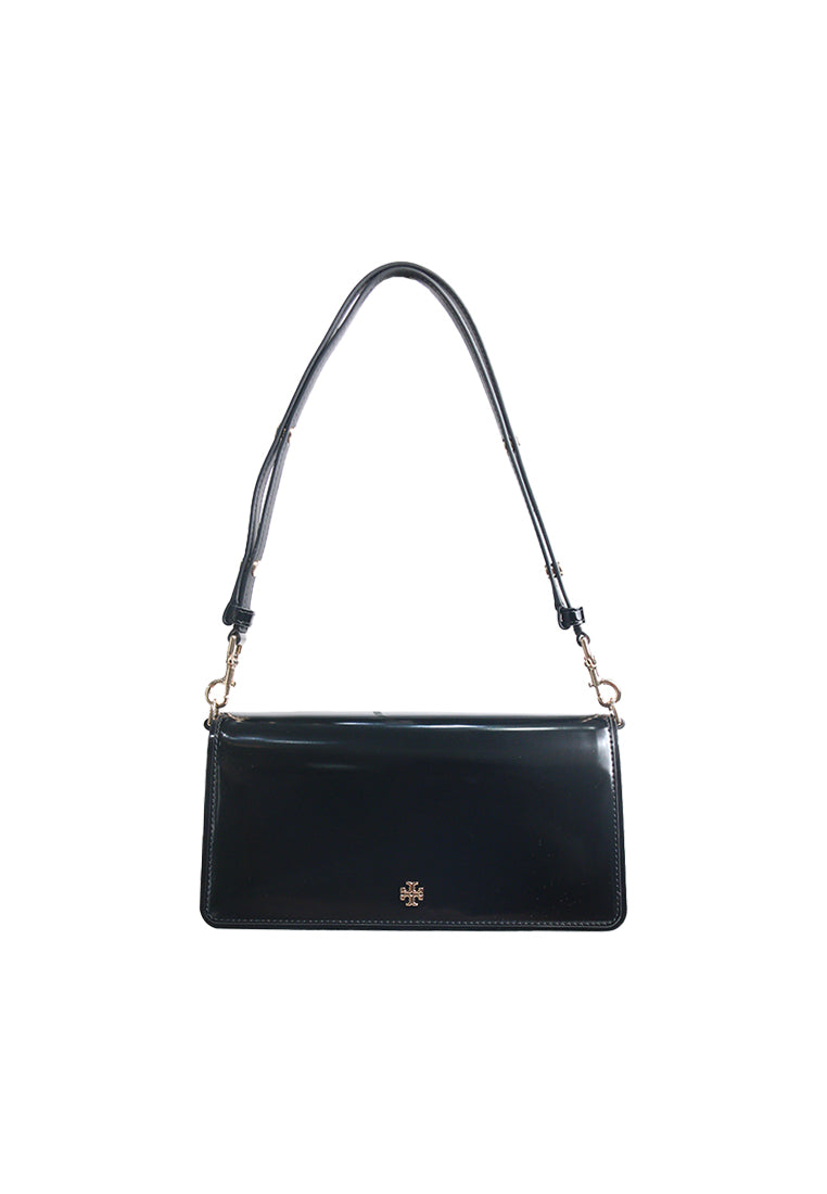Tory Burch Emerson Patent Shoulder Bag In Black 175656