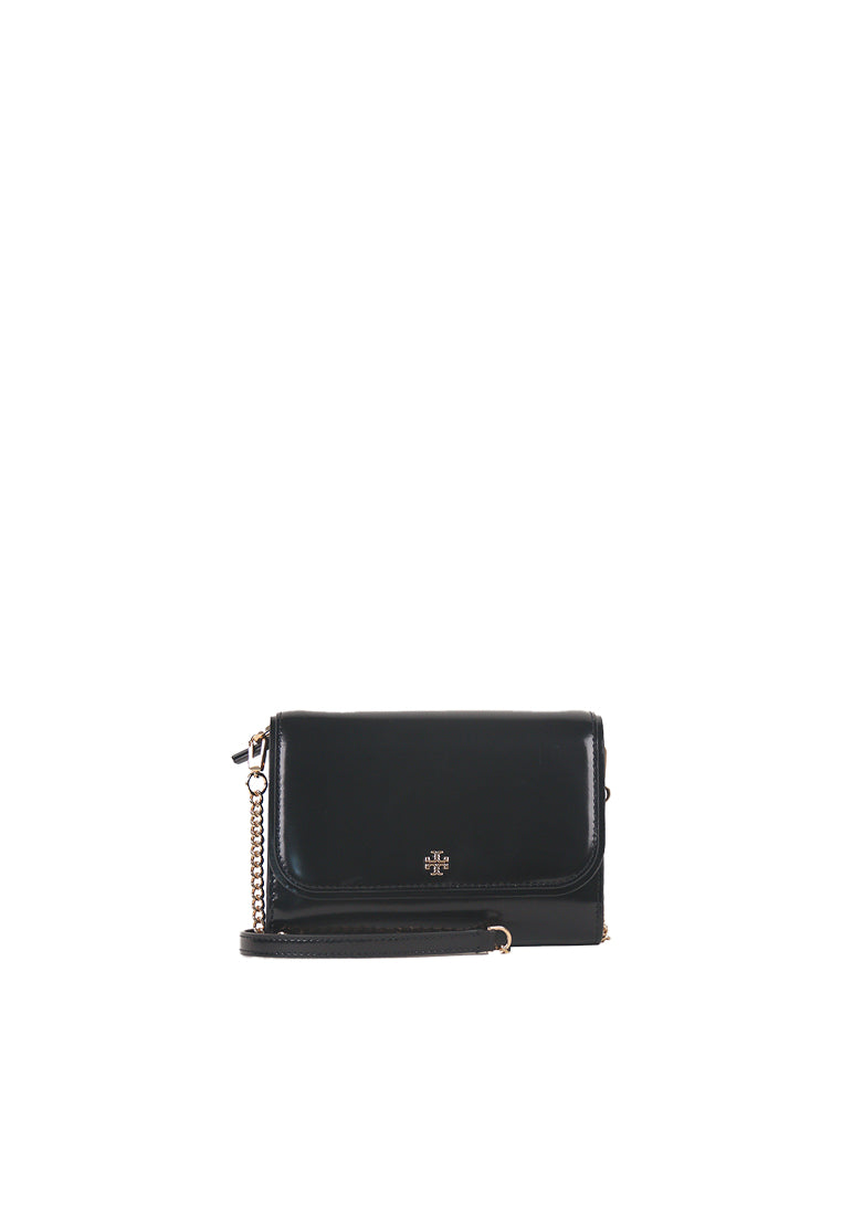 Tory Burch Emerson Patent Chain Crossbody Bag In Black 139427