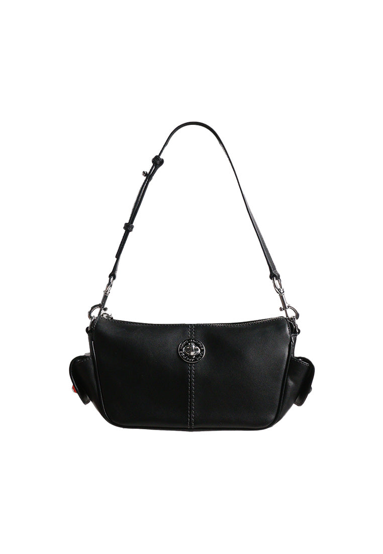 Marc Jacobs Signet Turnlock With 2 Pockets Shoulder Bag In Black 4R5HSH013H01