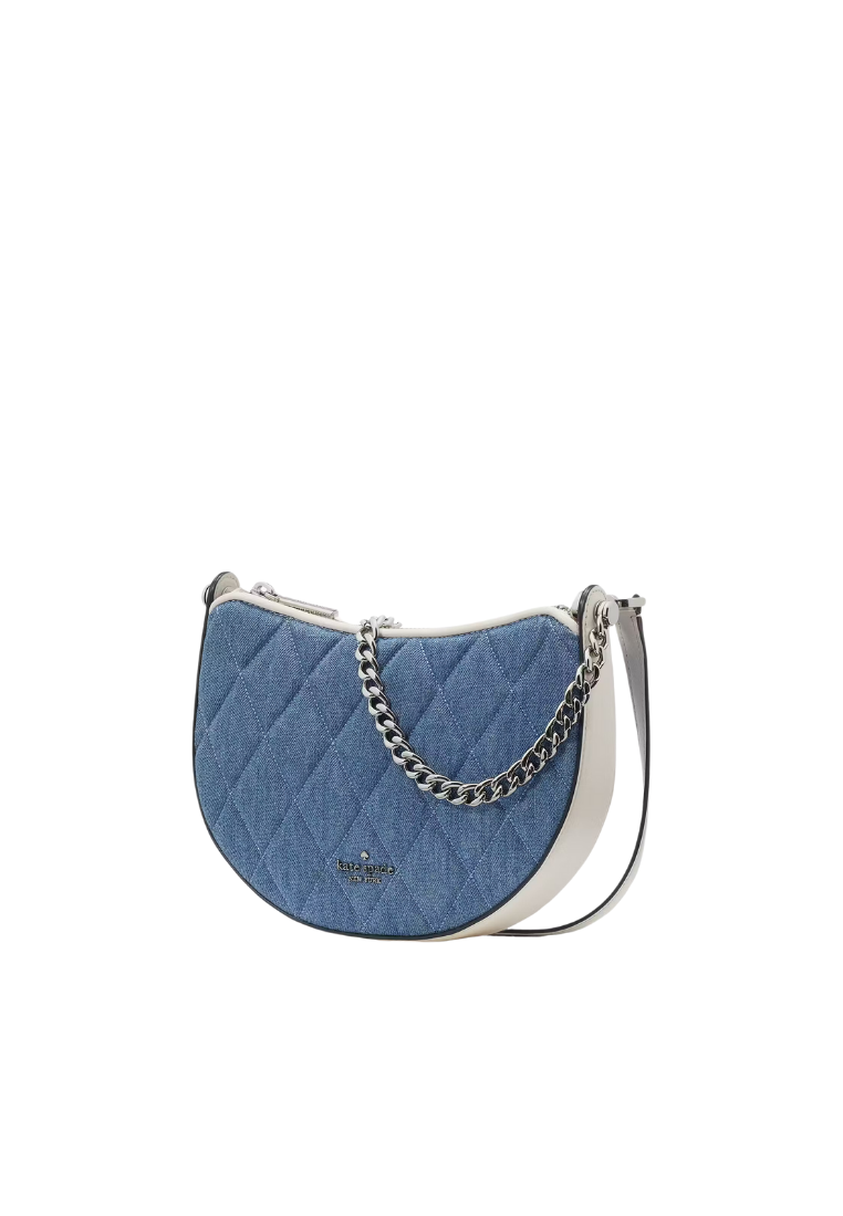 Kate Spade Carey Denim Zip Top Crossbody Bag In Blue Multi KG559