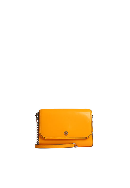 Tory Burch Emerson Patent Chain Crossbody Bag In Bright Squash 139427