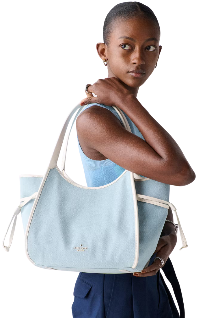 ( PREORDER ) Kate Spade Stash Denim Carryall Bag In Blue Multicolor KO138