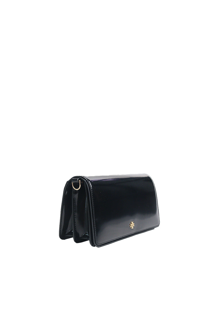 Tory Burch Emerson Patent Shoulder Bag In Black 175656