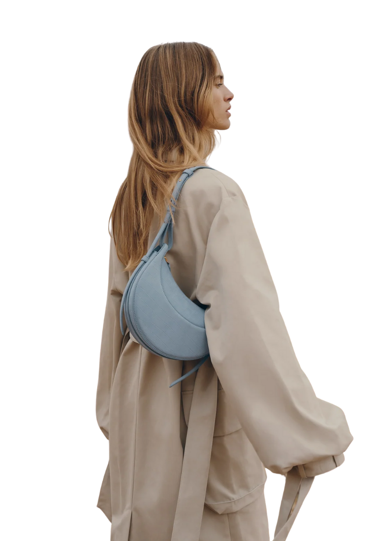 ( PREORDER ) Polene Numero Dix Crossbody Bag In Crocodile Nubuck Polar