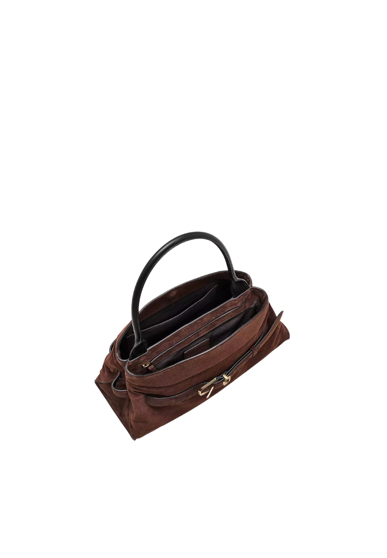 ( PREORDER ) Marc Jacobs The Suede Dakota Satchel Bag In Dark Brown 2F5HSC009H01
