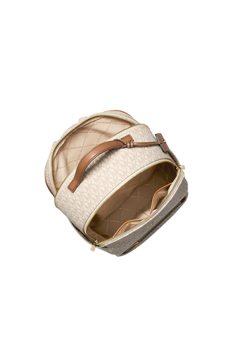 ( PREORDER ) Michael Kors Sable Large Signature Logo Backpack In Vanilla/Acorn 30T5G3XB3B