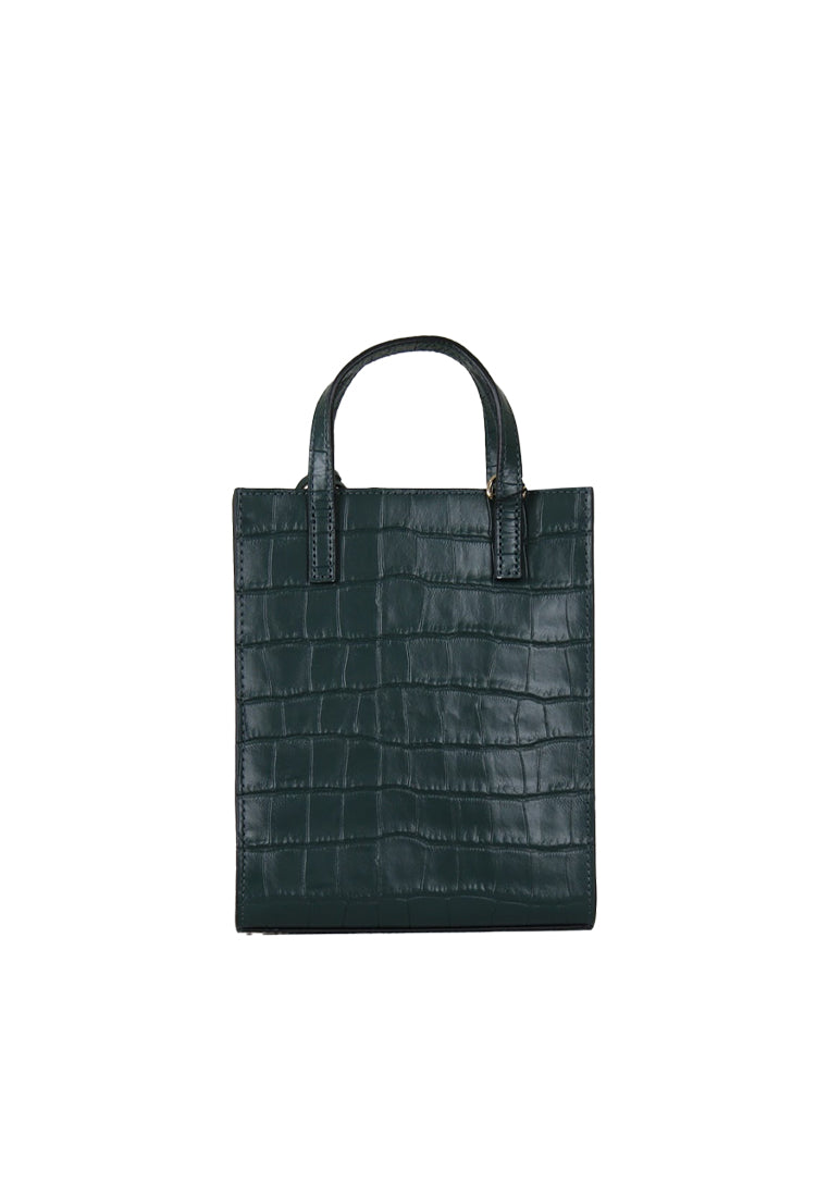 Marc Jacobs Micro Grind Tote Bag Crossgrain Leather In Kombu Green H017L01RE22