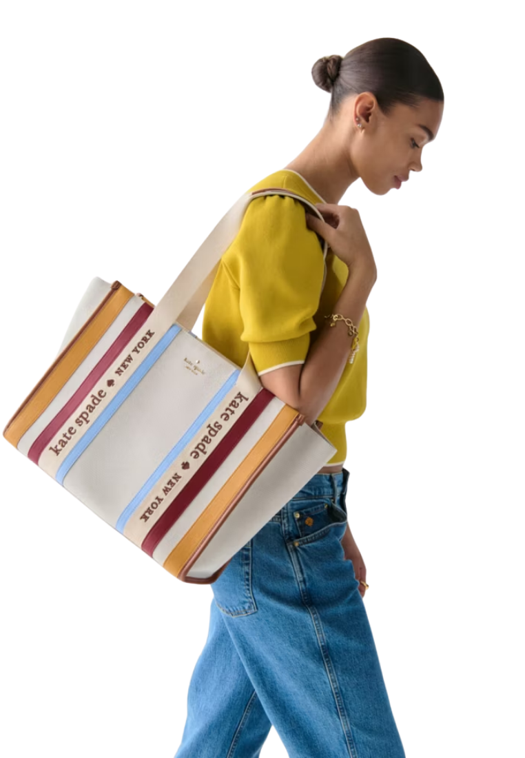 ( PREORDER ) Kate Spade Kip Stripe Large Tote Bag In Multi KL844