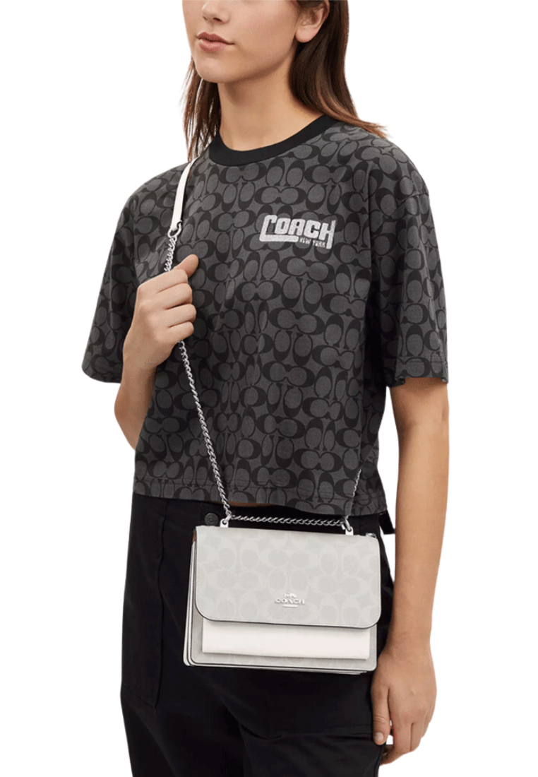 Coach Klare Shoulder Bag In Signature Canvas In Glacierwhite CP078