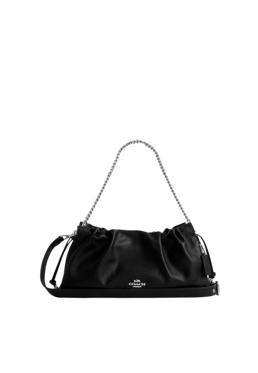( PREORDER ) Coach Faye Large Shoulder Bag In Silver Black CCE68