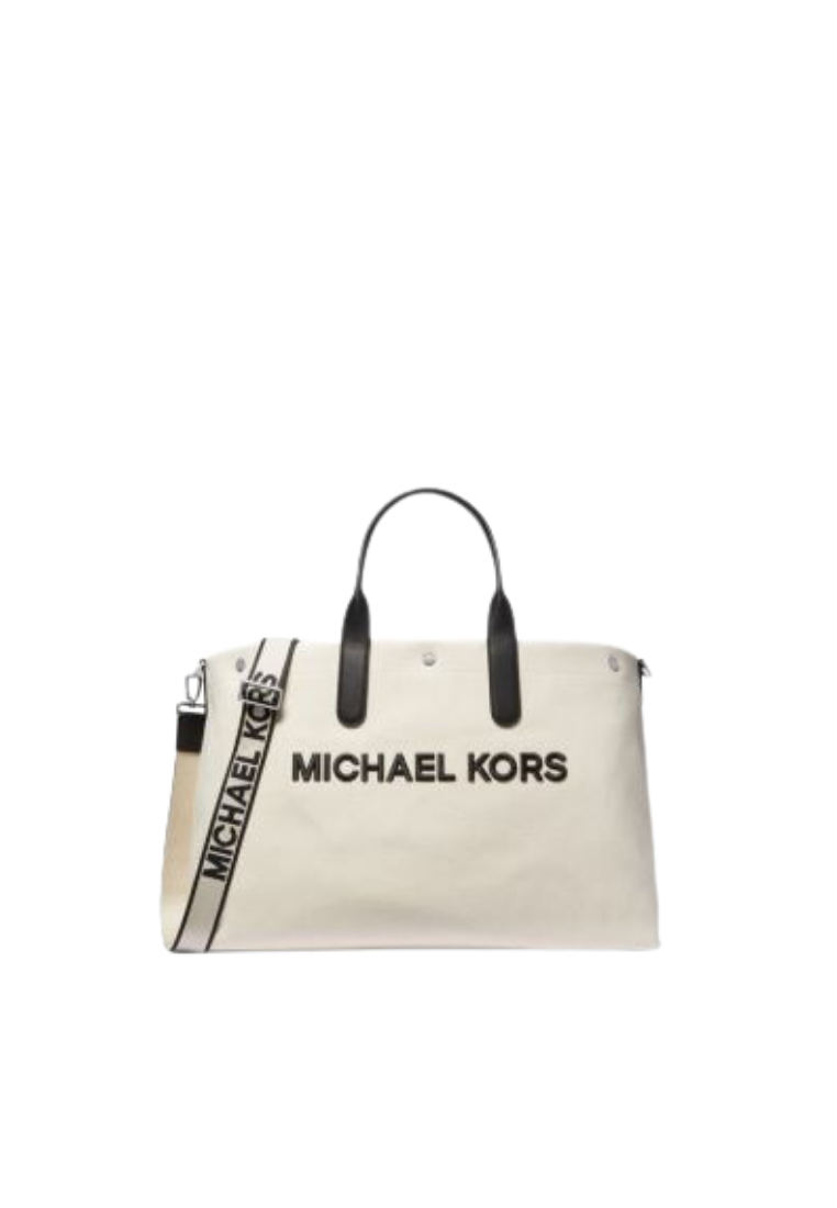 ( PREORDER ) Michael Kors Brooklyn Tote Bag Oversized Cotton Canvas In Natural 33S4LBNT4C