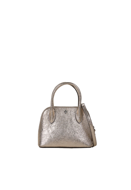 Tory Burch Emerson Metallic Mini Dome Satchel Bag In White Gold 159519