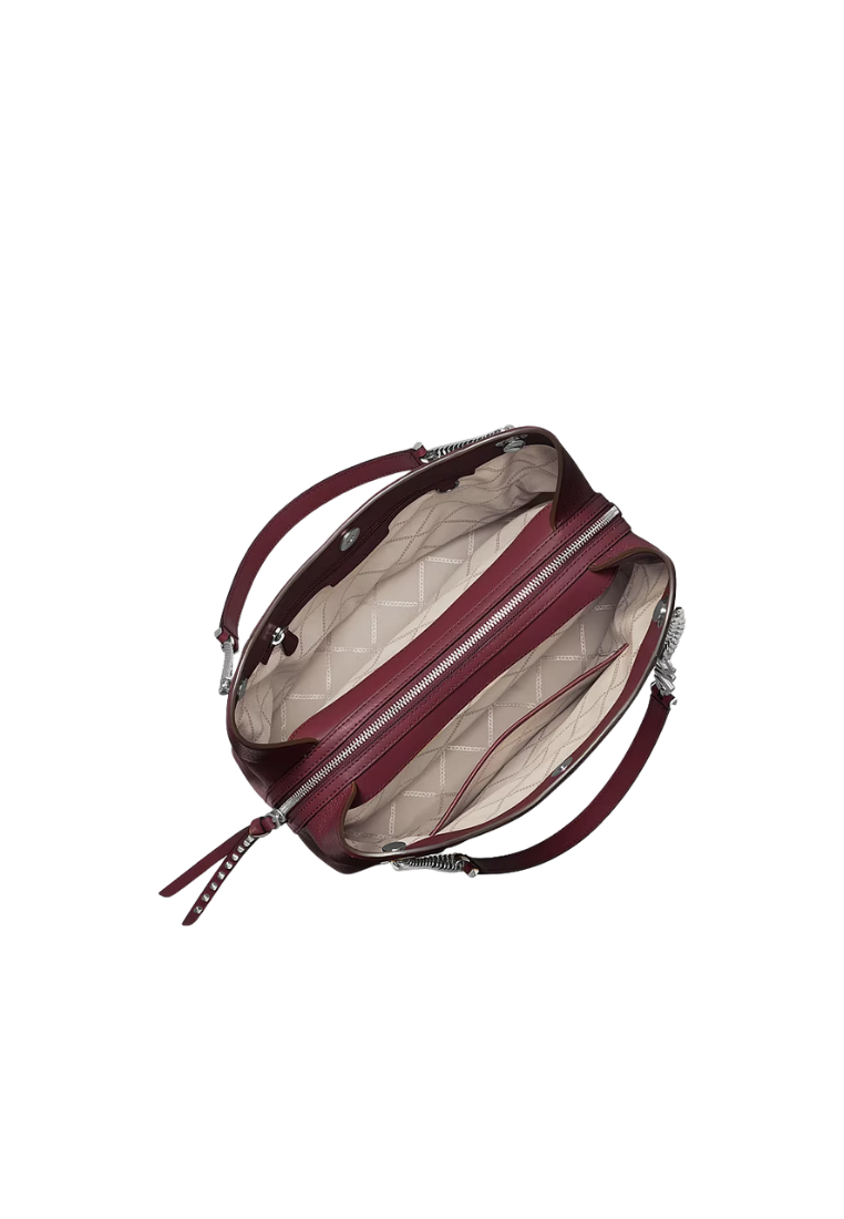 ( PREORDER ) Michael Kors Piper Large Pebbled Leather Shoulder bag In Merlot 30F2SP1E3L