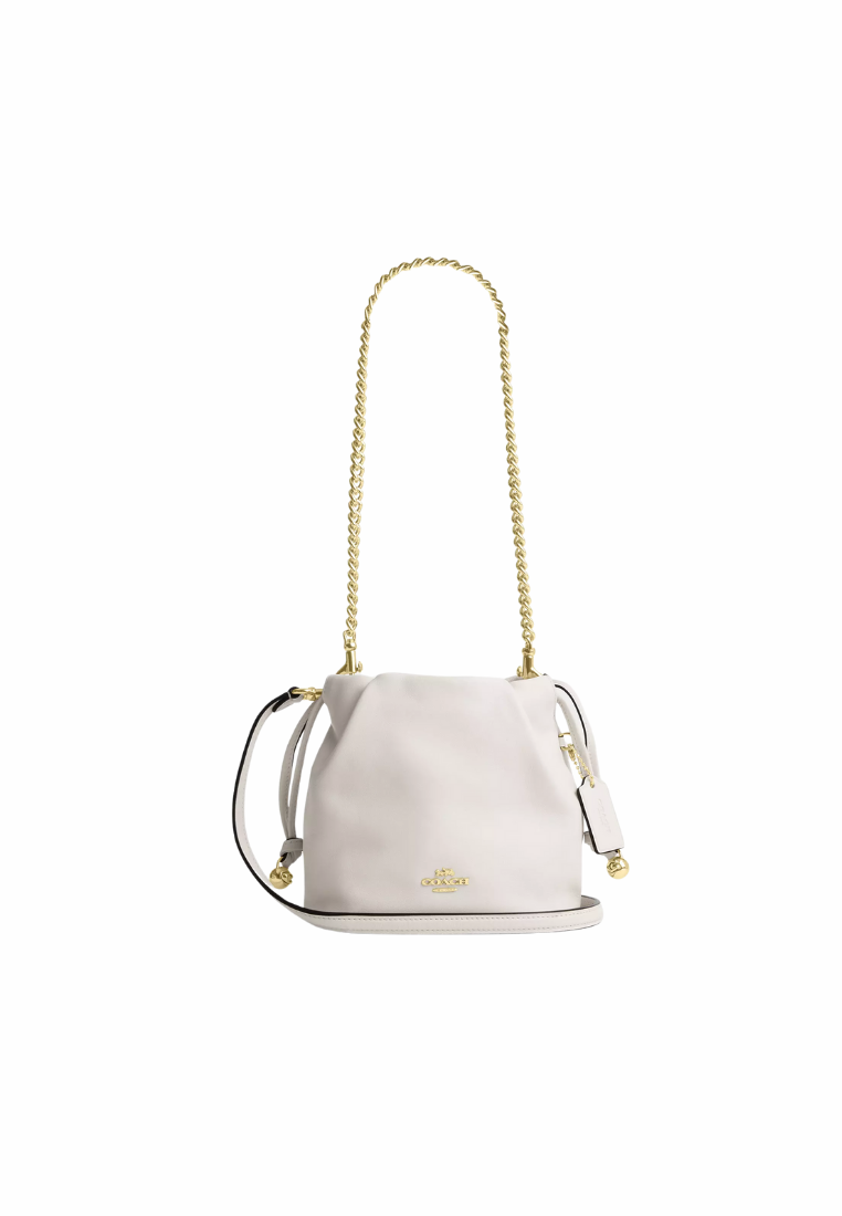 ( PREORDER ) Coach Faye Mini Drawstring Crossbody Bag In Gold Chalk CDB67
