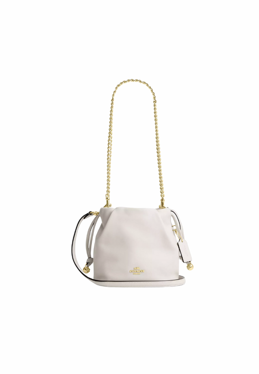 ( PREORDER ) Coach Faye Mini Drawstring Crossbody Bag In Gold Chalk CDB67