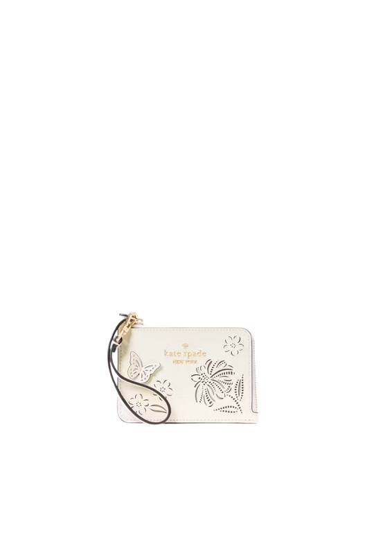 ( PREORDER ) Kate Spade Boxed Madison Perforated Small Wristlet In Meringue KK962