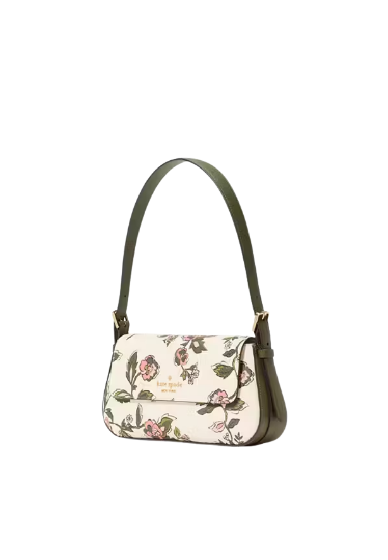 ( PREORDER ) Kate Spade Madison Forest Blooms Printed Small Flap Shoulder Bag In Meringue Multi KL811