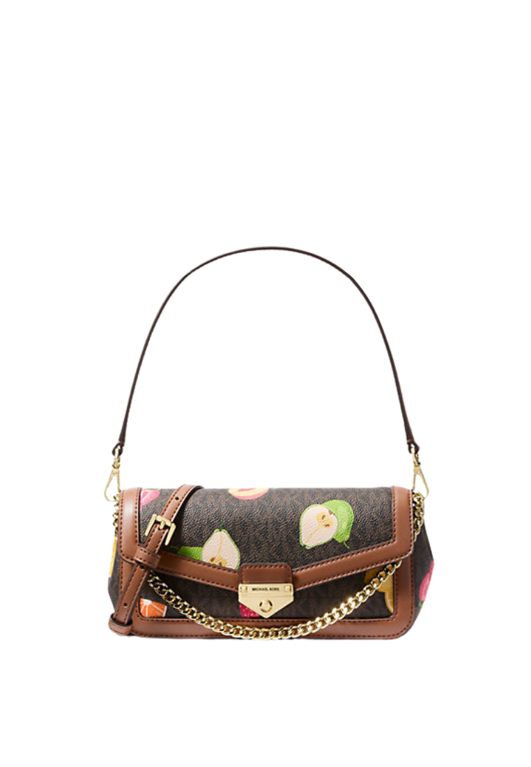 ( PREORDER ) Michael Kors Soho Small Printed Signature Logo Convertible Crossbody Bag In Brown 35S6G1SC5V