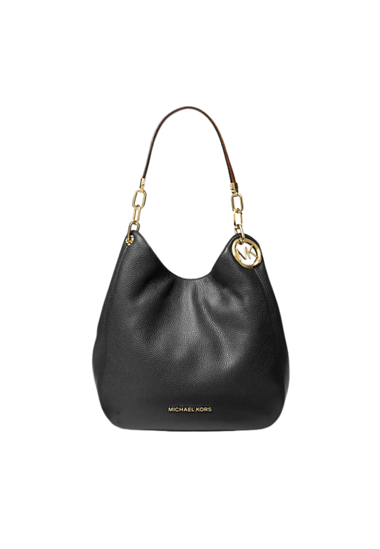 ( PREORDER ) Michael Kors Lillie Large Pebbled Leather Shoulder Bag In Black 30T9G0LE3L