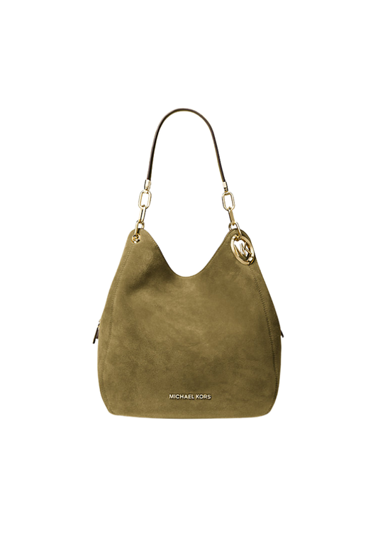 ( PREORDER ) Michael Kors Lillie Large Suede Shoulder bag In Pistachio 30F3G0LE3S