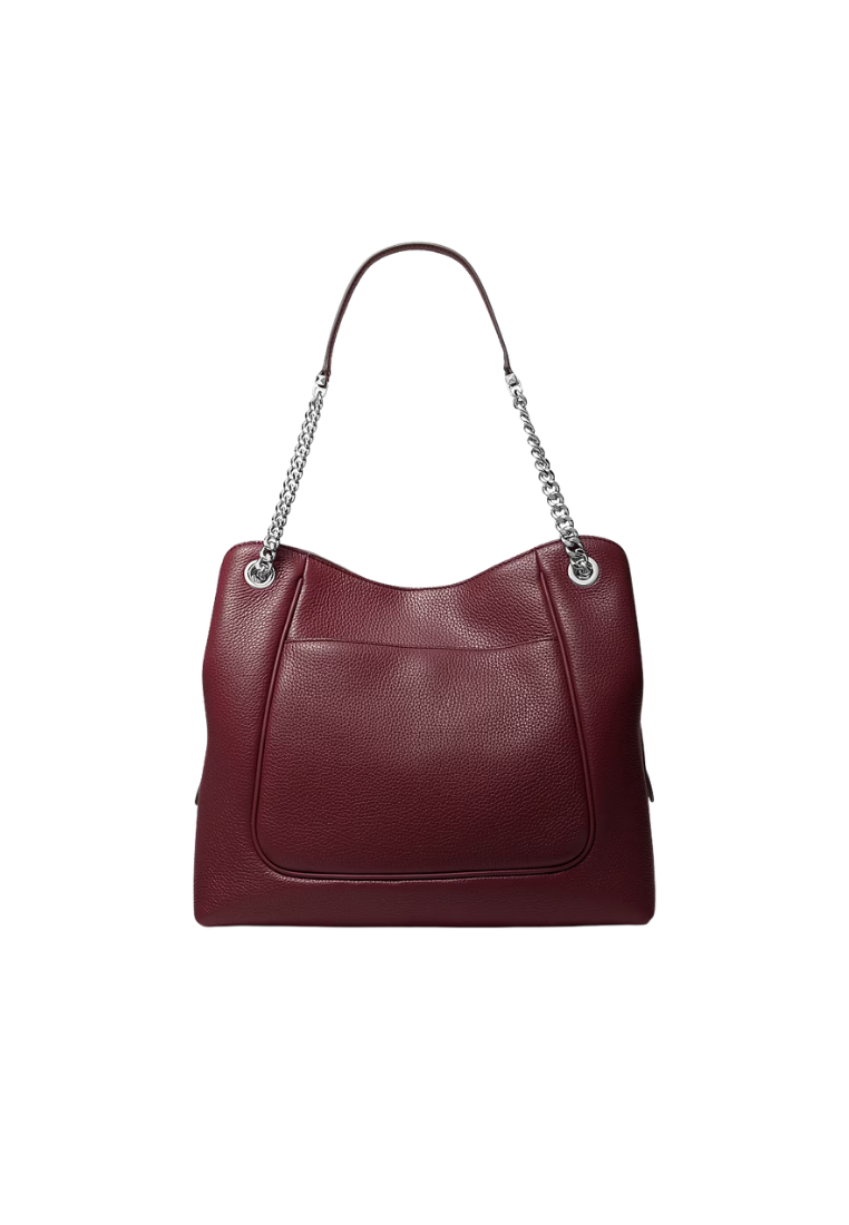 ( PREORDER ) Michael Kors Piper Large Pebbled Leather Shoulder bag In Merlot 30F2SP1E3L